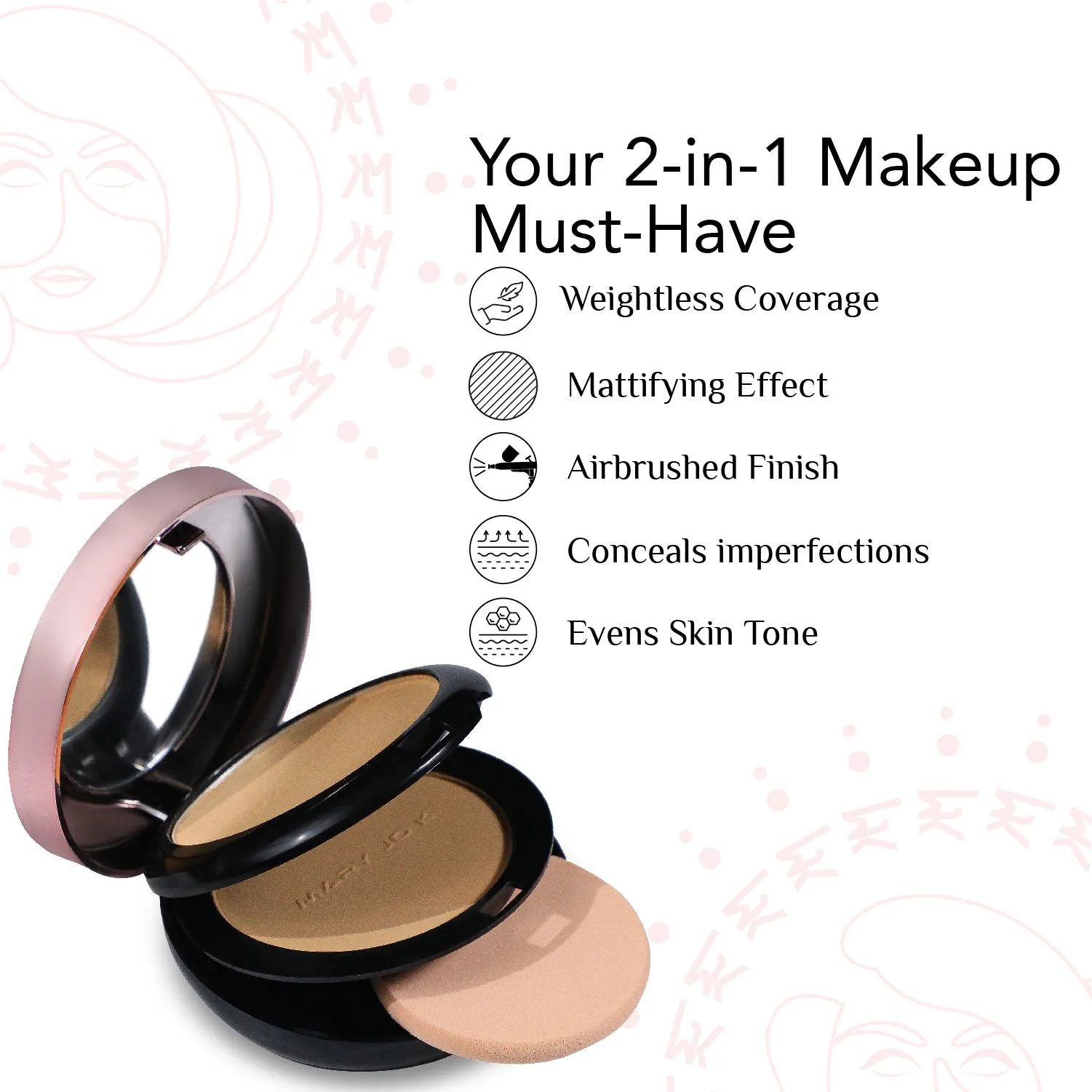 2 in 1 Compact Powder h.d finished