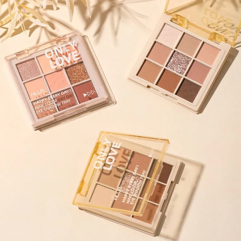 9 Colors Glitter Matte Eyeshadow Palette Earth Tones Lasting Waterproof Acrylic Shimmer Powder Pigment Makeup Eye Cosmetics