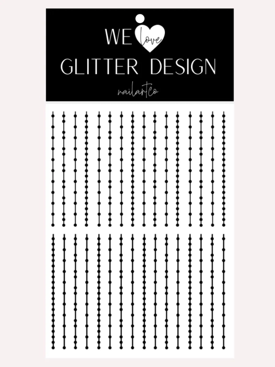Dotted Lines Nail Decal | Black