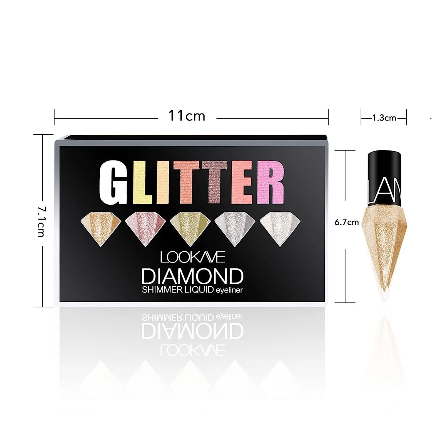 NEW Glitter LOOKAVE Diamond - Shimmer Liquid Eyeliner - 5pc