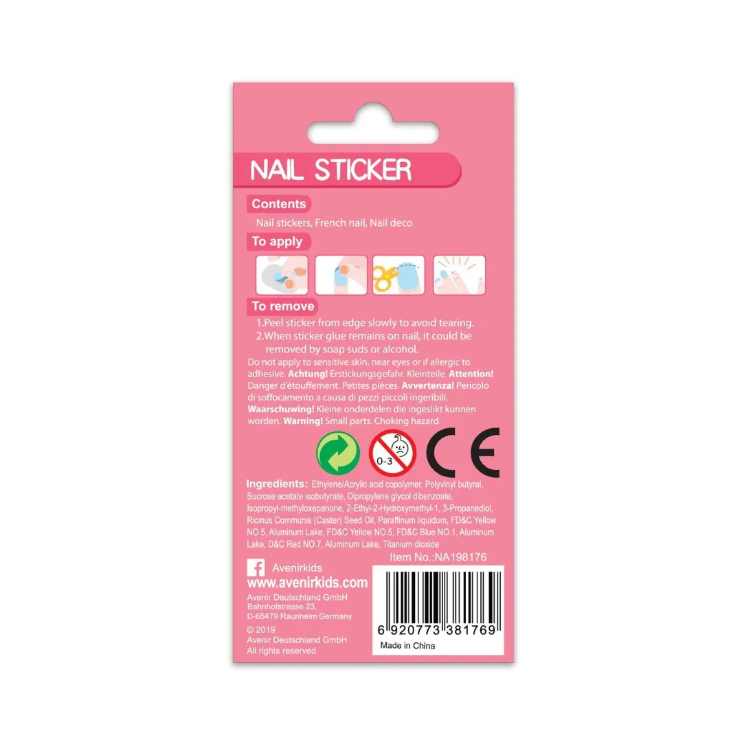Small Nail Stickers - Unicorn with Glitter (38 pcs)